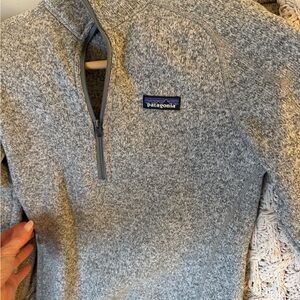Patagonia Gray Zip Up Sweater Lightweight Fleece